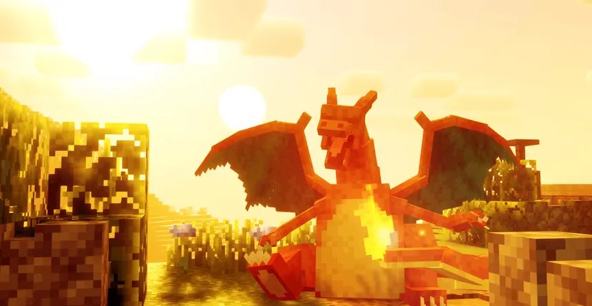 Fire dragon at sunrise